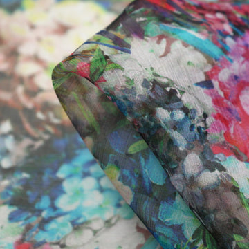 Hypnotic Blooms Crinkle Chiffon