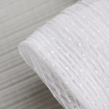 Folded White Spot Pleated Tulle