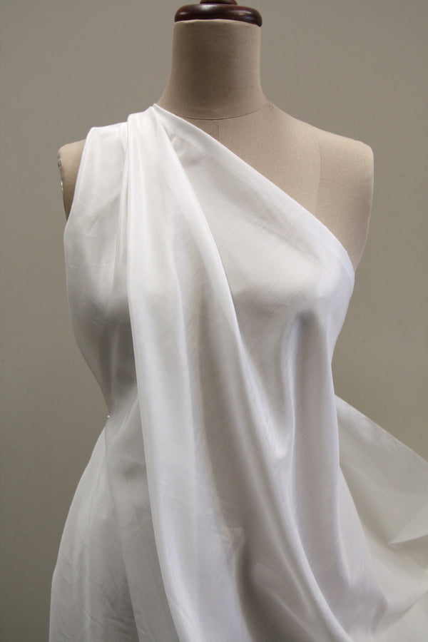 White Silk Cotton Voile