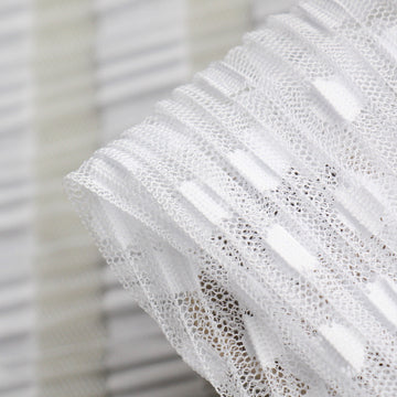 Folded Spot & Stripe Pleated Mesh Tulle