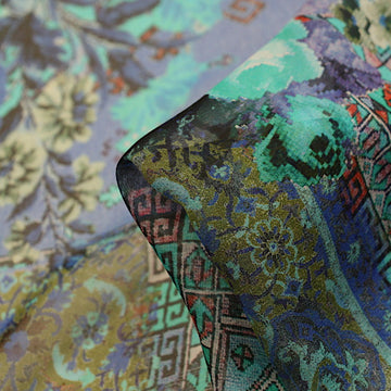 Bohemian Blue Silk Georgette