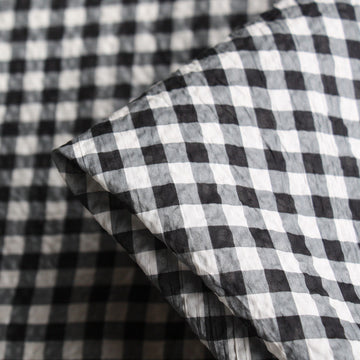 Charcoal Check Ivory Seersucker