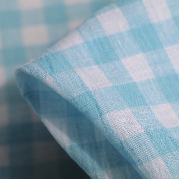 Boxed Aqua Crinkle Linen