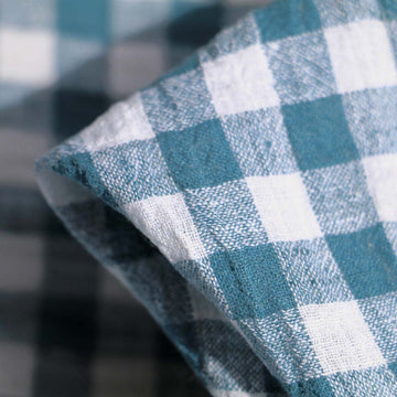 Boxed Teal Crinkle Linen