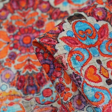 Kaleidescope Love Washed Printed Linen