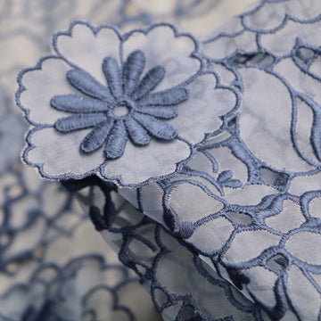 Indigo Garden 3D Embroidered Organza