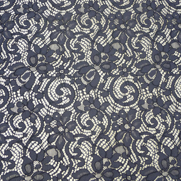 Dark Blue Corded Lace