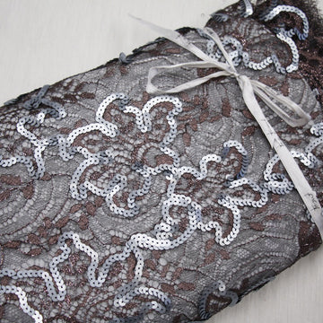 Vera Gunmetal Sequinned Lace