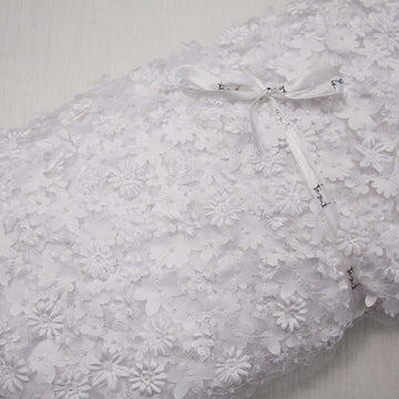 Cut-out Floral Tulle - White