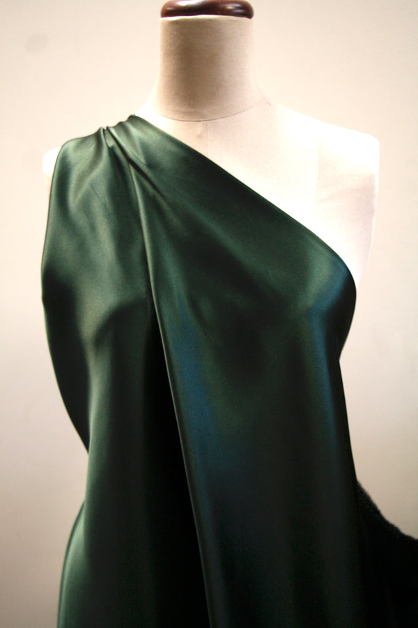 Jungle Green Silk Satin