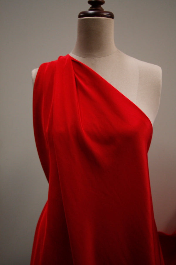 Silk Crepe De Chine - Poppy Red