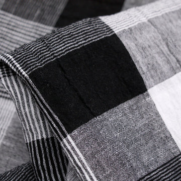 Black White & Grey Crinkle Linen