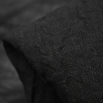 Coal Crinkled Washed Linen