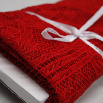 Red Motif Guipure Lace