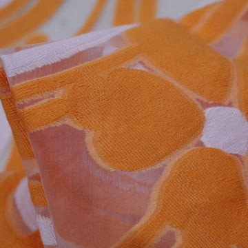 Burst Of Orange Jacquard Organza