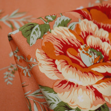 Apricot Floral Stretch - Swimwear Fabric