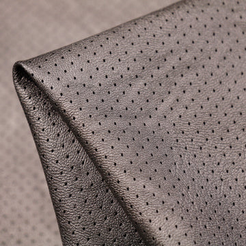 Silver Perforated Faux Leather