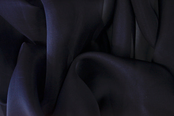 Blue French Navy Silk Organza