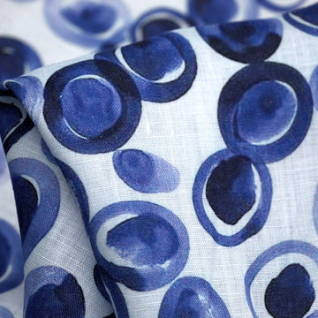 Blue Jelly Spot - Printed Linen