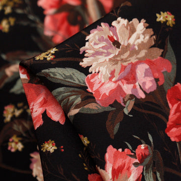 Reddish Decadent Blooms  - Liberty Silk