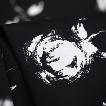 White Rose With Black Curtains