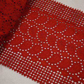 Svetlana Ruby - Cotton Eyelet Trim