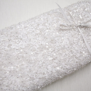 Opaque Beaded White Lace