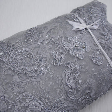 Valerie Silver Embellished Tulle