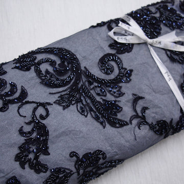 Valerie Navy Embellished Tulle