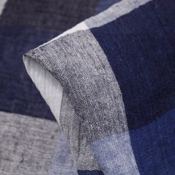 Signal Blue Crinkle Linen