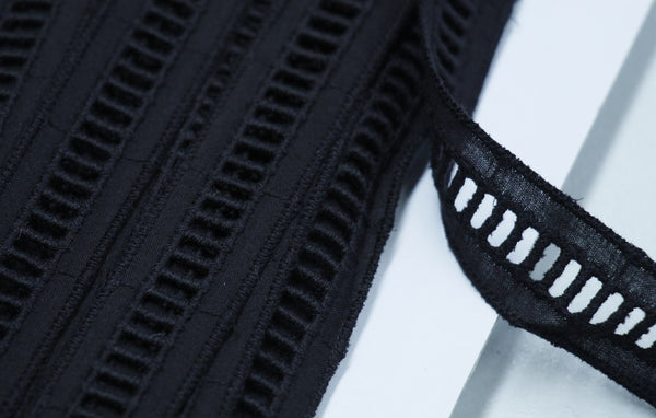 Black Cotton Eyelet Trim