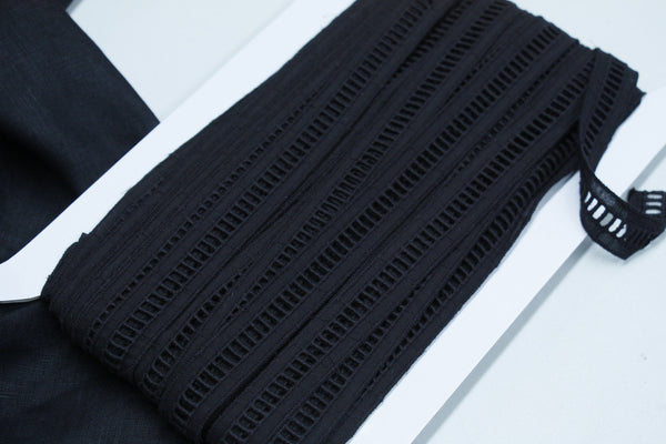 Black Cotton Eyelet Trim