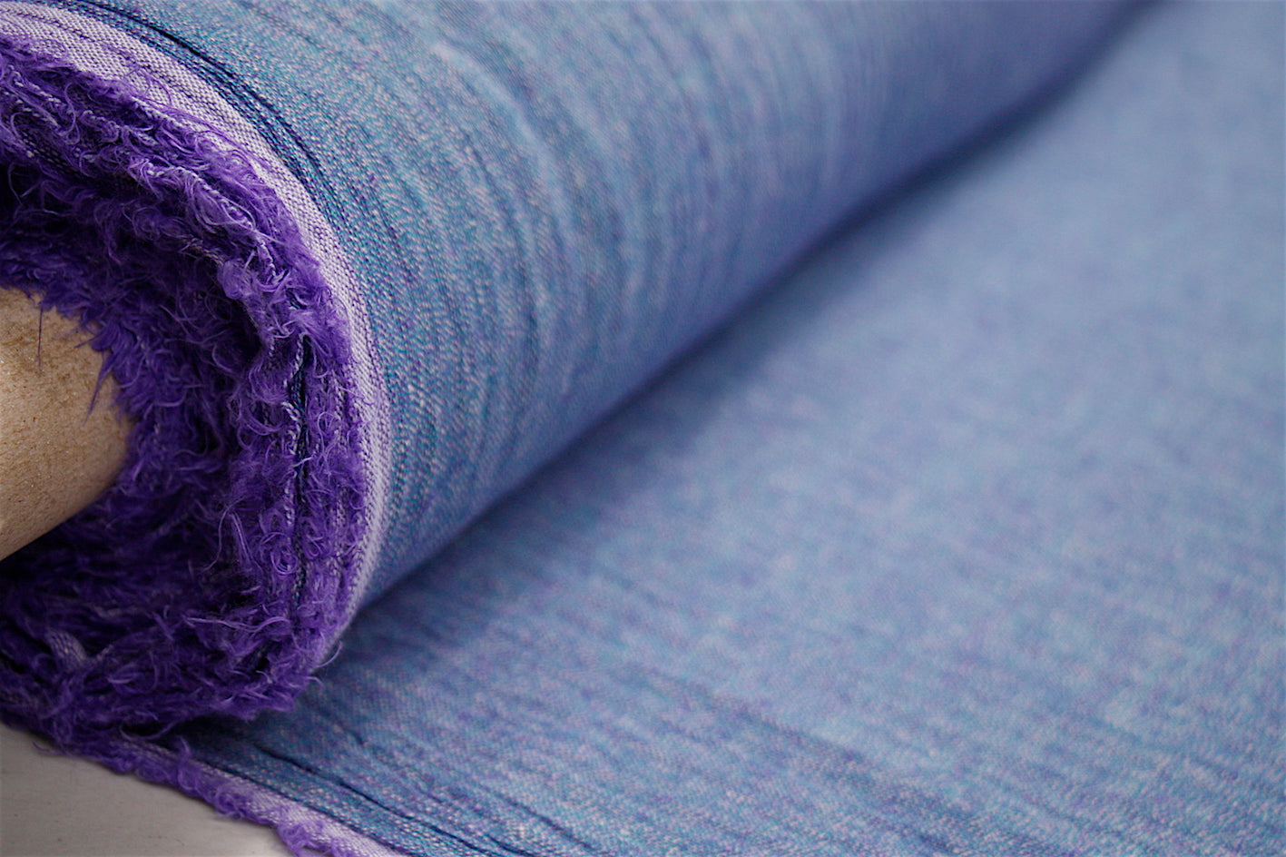 Mixed Blue Crinkle Linen