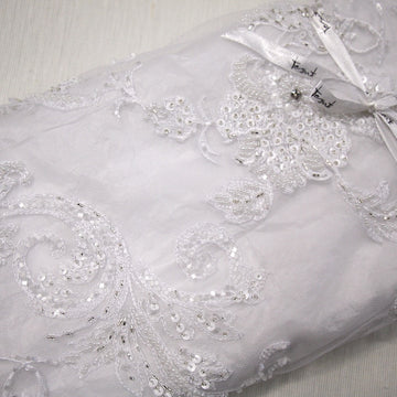 Valerie White Embellished Tulle