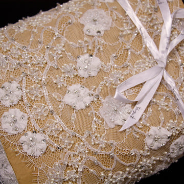 Binoche Beaded Ivory Lace Trim