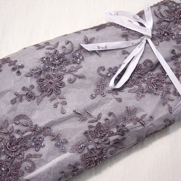 Nicola Embroidered Tulle - Storm