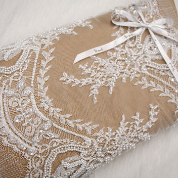 Valentina Beaded Lace Trim - Natural