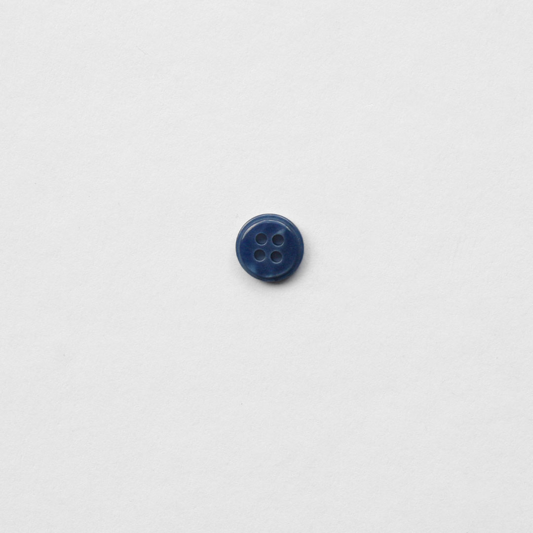 Mottled Shiny Button - Denim Blue - 13mm