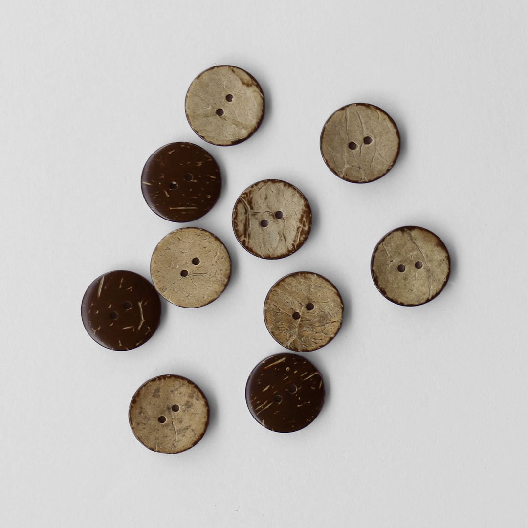Onwon 100-Piece Coconut Shell Buttons - 25mm, 2-Hole, Natural Brown For Sewing & Crafts