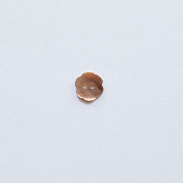 Brown Mother-of-Pearl Flower Button - 13mm