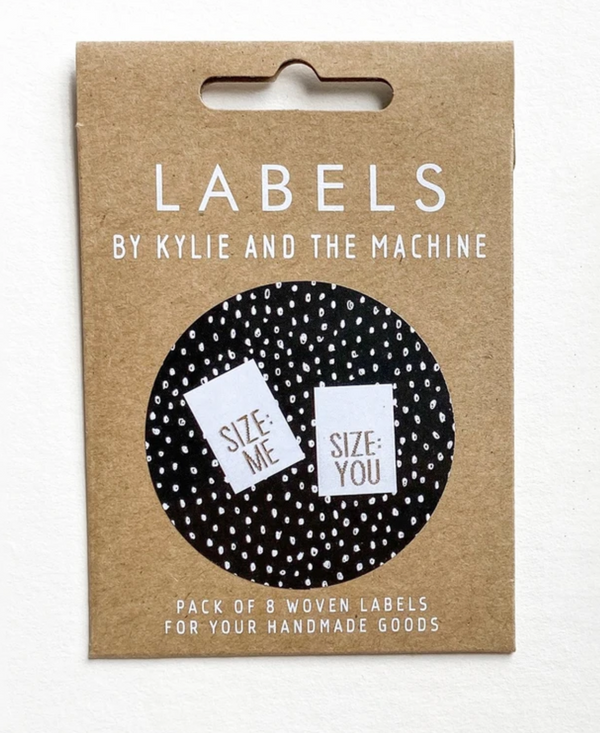 KATM Woven Labels - "SIZE ME/SIZE YOU" - woven sewing labels 8 Pack