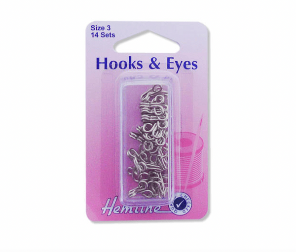Hooks and Eyes - Size 3 (Nickel)