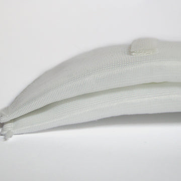 White Covered Shoulder Pads with Velcro - 7mm - Set in sleeve