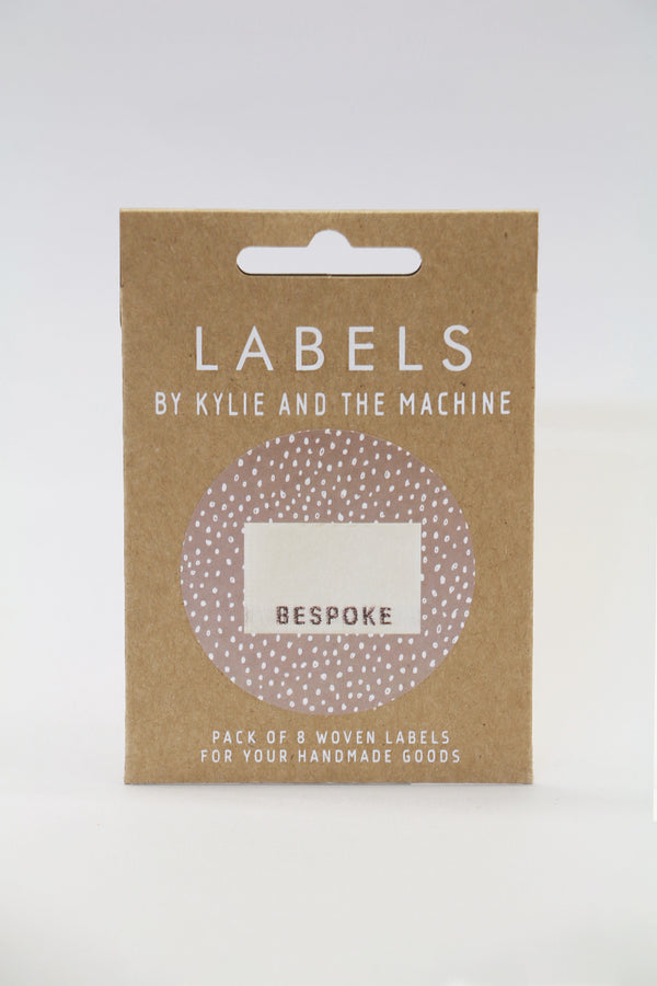 KATM Woven Labels - "BESPOKE" - woven sewing labels 8 Pack