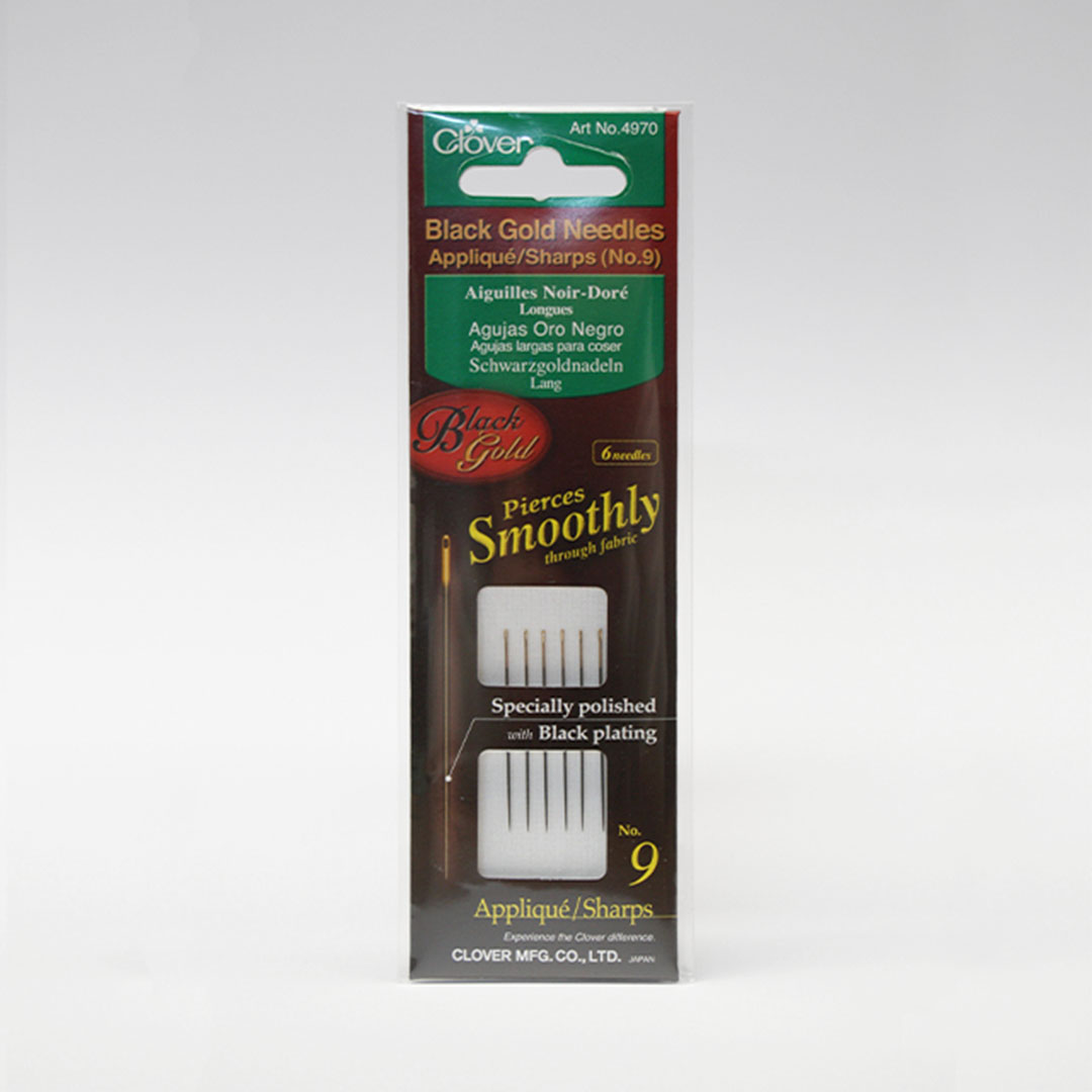 Clover Black Gold Hand Sewing Needles - Applique/Sharps Size 12 (6 Pack)