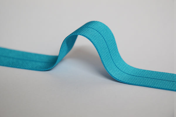 24mm Stretch Fold-Over Binding - Turquoise