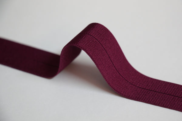 24mm Stretch Fold-Over Binding - Bordeaux