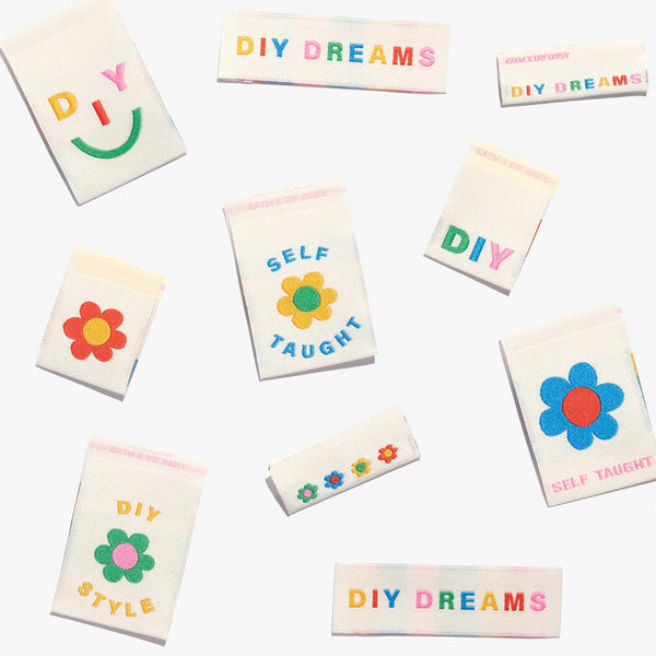 KATM Woven Labels - "DIY DAISY" by DIY Daisy x KATM - woven sewing labels 10 Pack