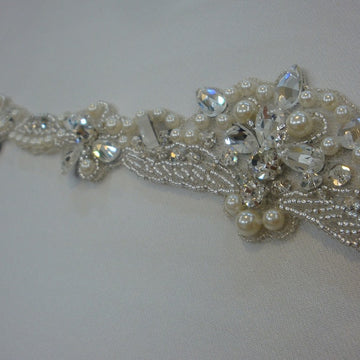 Pearl Ivory/Silver Beaded Trim-T3445.77B