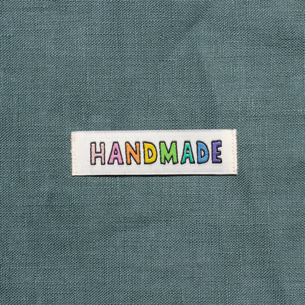 KATM Woven Labels - "Handmade" Rainbow - woven sewing labels 6 Pack